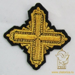 Крест 4 КВАДРАТ, черный с золотом,6-7 см