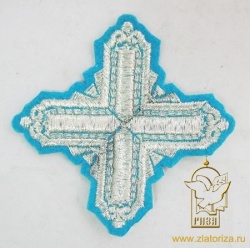 Крест 3 КВАДРАТ, голубой с серебром,8-9 см