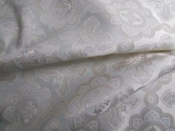 Парча ПОДСОЛНУХ, белая со светлым серебром, шир. 150 см, Рахманово Парча ПОДСОЛНУХ, белая со светлым серебром, шир. 150 см, Рахманово