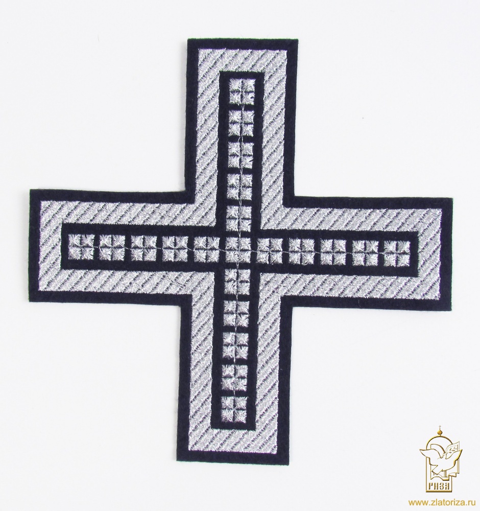 Крест 1 ПРЯМОЙ с кубиками, фиолетовый с серебром, 14,5 -16 см