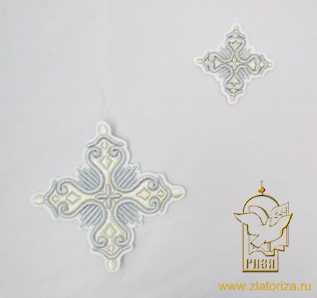 Набор крестов, иерейский, СТАРИННЫЙ, белый с серебром, 14 шт, арт. 22379