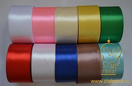 Лента атласная 5 см, цвет - микс