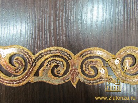 Термоаппликация ЗАВИТОК 1, золото, дл. 23 см