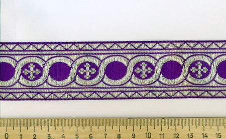 Галун ГОРОХ, фиолетовый с серебром, шир. 4 см, ФР