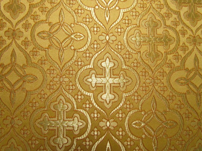Шелк МУРОМСКИЙ (МАЛЫЙ), желтый с золотом, шир. 150 см, Рахманово