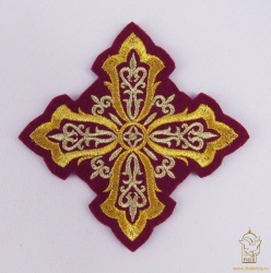 Крест 2 ВИЗАНТИЯ бордо с золотом, 10-12 см