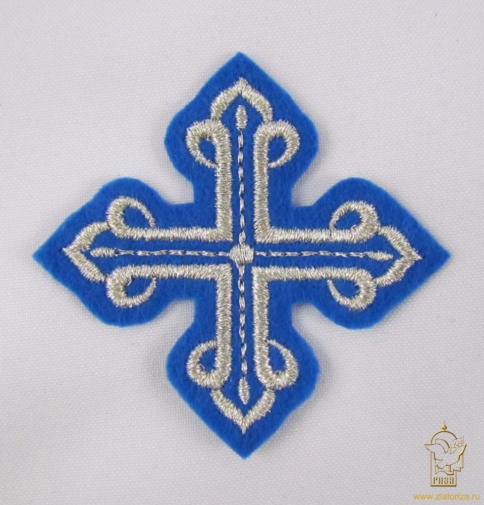 Крест 4 КАНОН, синий с серебром, 6-7 см