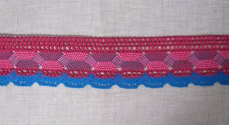 Кружево 134, плетеное, цветное