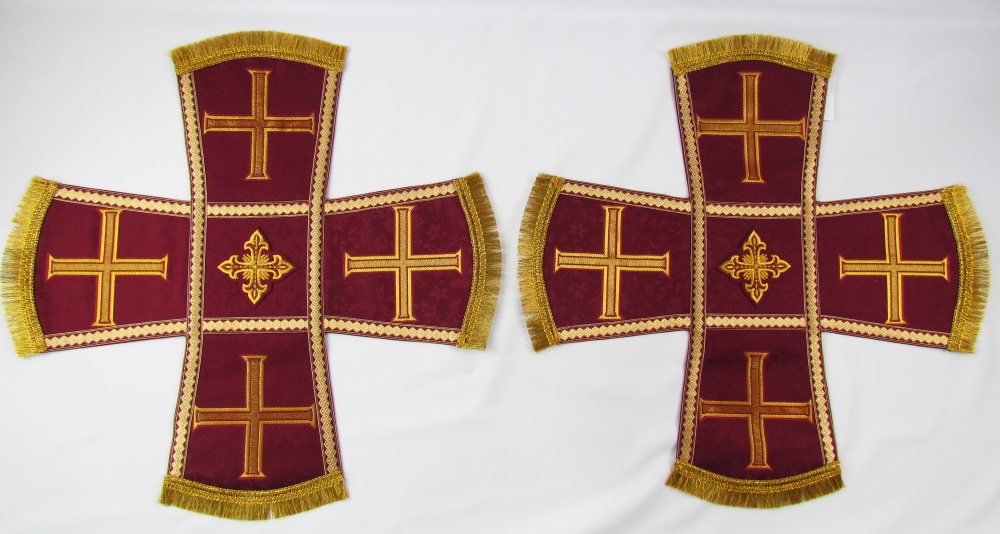 Покровцы парча, бордо с золотом