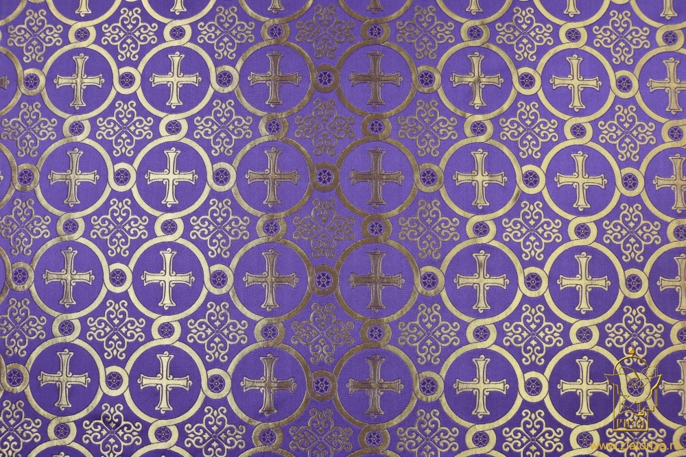 Шелк КОРИНФ, фиолетовый с золотом, шир. 165 см