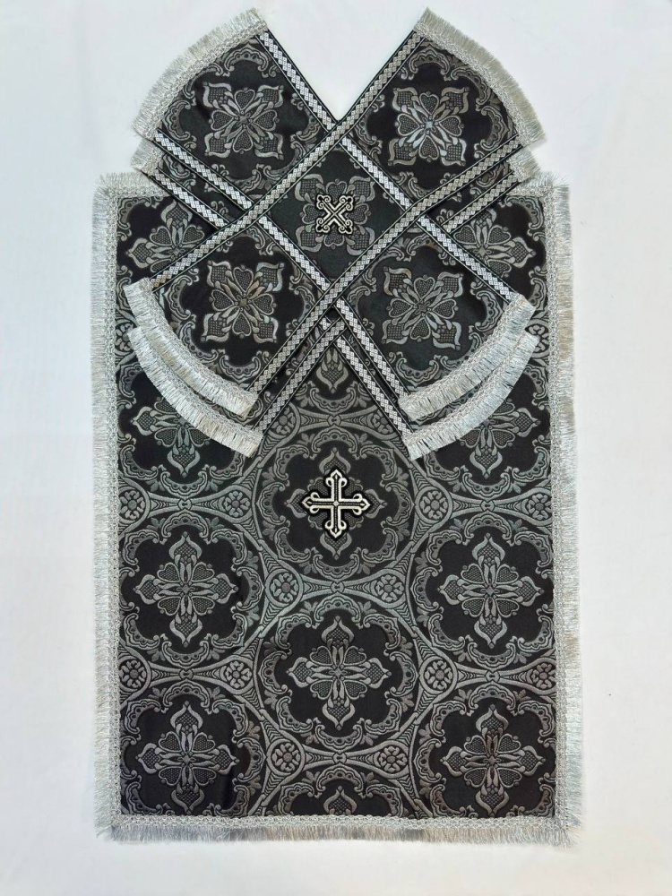 Покровцы парча, черные с серебром