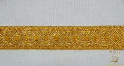 Галун СИНОД, желтый с золотом, шир. 4 см, 50 м в ролике, МДК