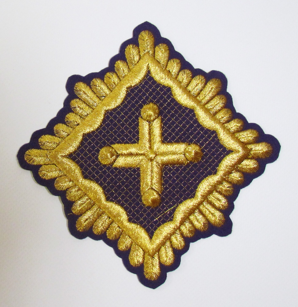 Набор крестов, иерейский, КВАДРАТ, фиолетовый с золотом, 14 шт