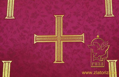 Парча ЕФРОСИНЬЯ, бордо с золотом, шир. 150 см, Рахманово