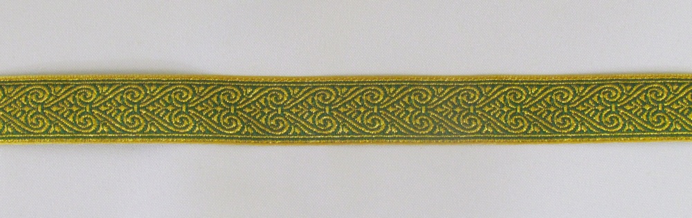 Галун АФИНЫ, зеленый с золотом, шир. 1,8 см, РА