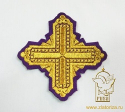 Крест 4 КВАДРАТ, фиолет с золотом,6-7 см