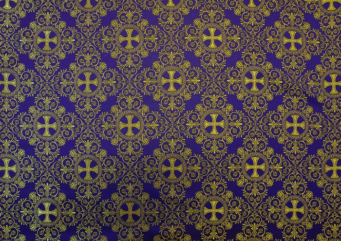 Шелк АЛАНЬЯ малая, фиолетовый с золотом, шир. 160 см