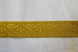 Галун ЛАВРА, горчица с золотом, шир. 4,5 см, МДК