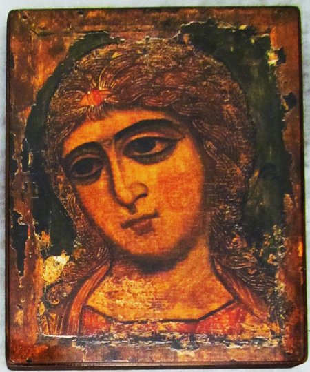 Икона Ангел Златые власа №41 литография 16х20см, на деревянной доске (КиД)