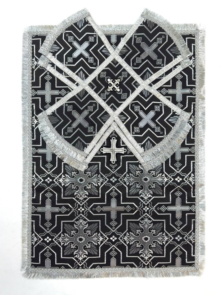 Покровцы шелк, черные с серебром