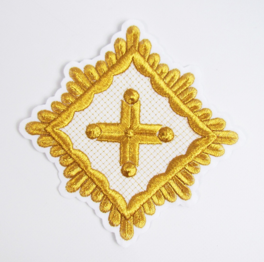 Набор крестов, иерейский, КВАДРАТ, белый с золотом, 14 шт