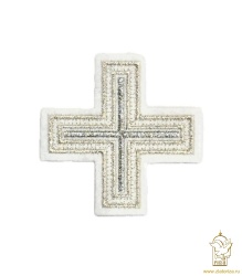 Крест 4 АНДРЕЕВСКИЙ, белый с серебром, 6-7 см