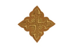 Крест 3 ОСТРЫЙ горчица с золотом,8-9 см Крест 3 ОСТРЫЙ горчица с золотом,8-9 см