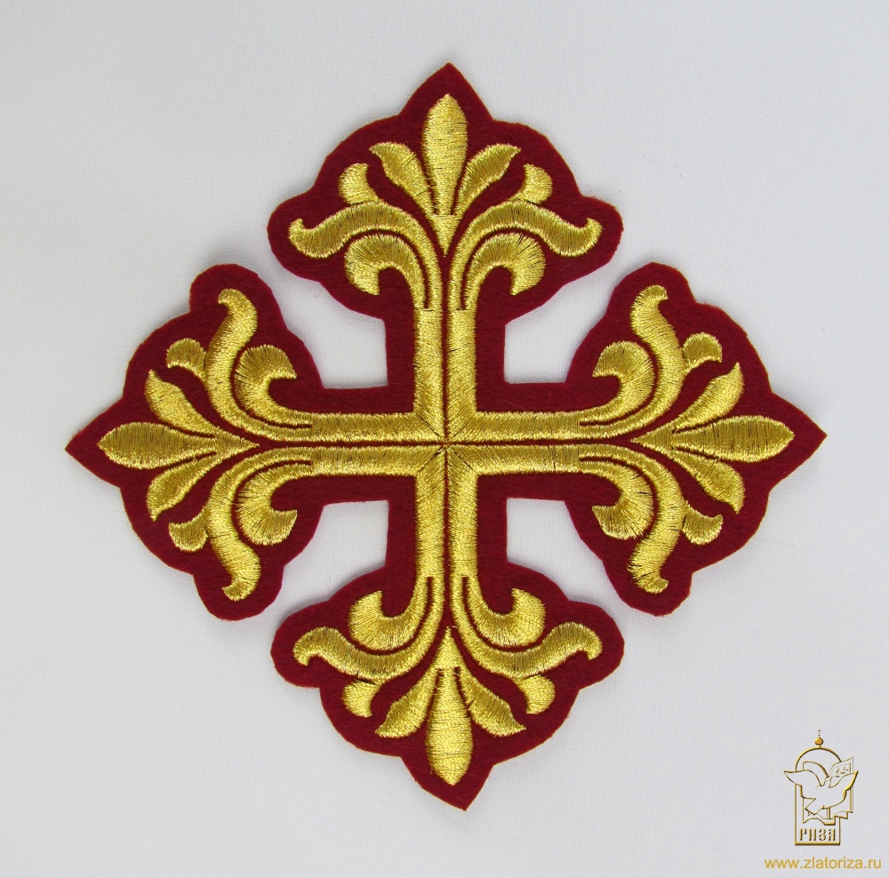 Крест 1 ВИФЛЕЕМ, бордо с золотом,14,5 -16 см