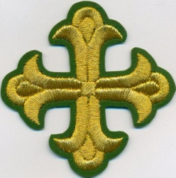 Крест 3 ЛУКОШКО, зеленый с золотом,8-9 см Крест 3 ЛУКОШКО, зеленый с золотом,8-9 см