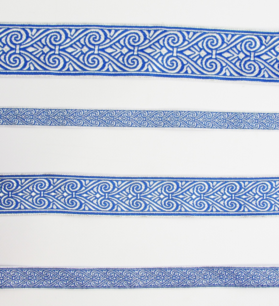 Галун АФИНЫ, синий с серебром, шир. 5,3 см, РА