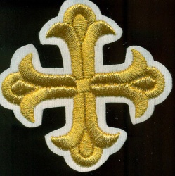 Крест 3 ЛУКОШКО, белый с золотом,8-9 см Крест 3 ЛУКОШКО, белый с золотом,8-9 см