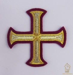 Крест 2 БУЛАТ бордо с золотом, 11 см