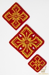 Набор крестов АНГЕЛЫ, требный, красный с золотом, 9 шт, Набор крестов АНГЕЛЫ, требный, красный с золотом, 9 шт,