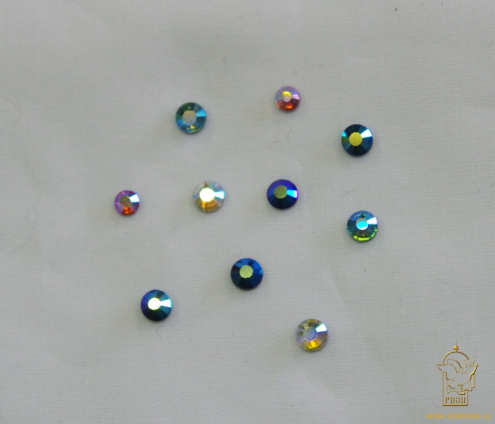 Стразы клеевые, радужные, № 16, стекло