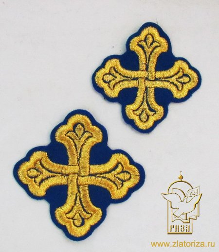 Набор крестов, дьяконский, НИКА, синий с золотом, 10 шт