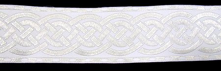 Галун ПЛЕТЕНКА, белый со светлым серебром, шир. 6 см, ФР