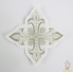 Крест 3 ОСТРЫЙ, белый со светлым серебром,8-9 см