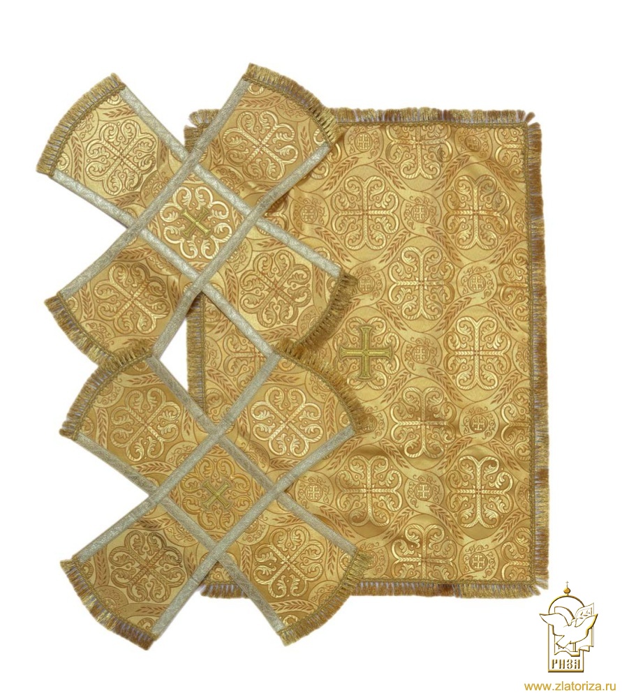 Покровцы шелк, желтые с золотом