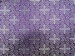 Шелк ВИЗАНТИЙСКИЙ КРЕСТ/АФОН, фиолетовый с серебром, шир. 160 см