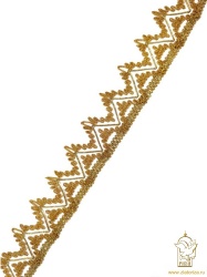 Тесьма золото 64, шир. 5 см, зубчики, в упаковке 20 м, арт. 752 Тесьма золото 64, шир. 5 см, зубчики, в упаковке 20 м, арт. 752