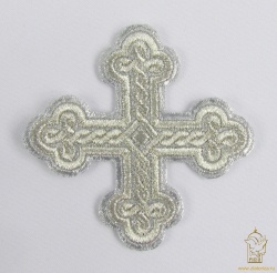 Крест 3 ОКРУГЛАЯ ПЛЕТЕНКА, лаке с серебром,8-9 см