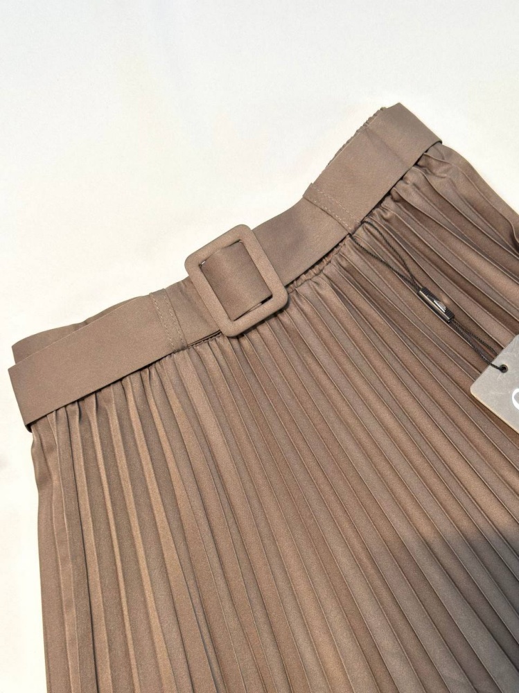 Юбка гофре, коричневая