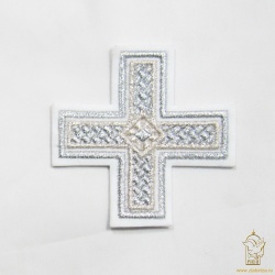 Крест 4 НИКОЛЬСКИЙ, белый с серебром,6-7 см