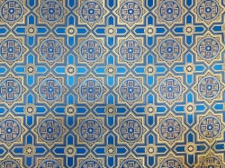 Шелк НЕВСКИЙ, голубой с золотом, шир. 150 см, Рахманово Шелк НЕВСКИЙ, голубой с золотом, шир. 150 см, Рахманово