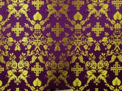 Шелк ФЕВРОНИЯ, фиолетовый с золотом, шир. 150 см, Рахманово