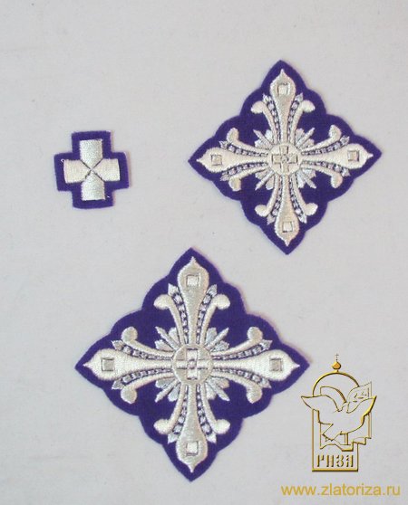 Набор крестов ВАНИН, архиерейский, фиолетовый с серебром, 21 шт