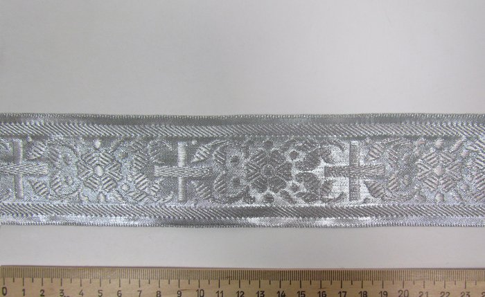 Галун ИНДИЯ ролик сереб. шир. 5 см