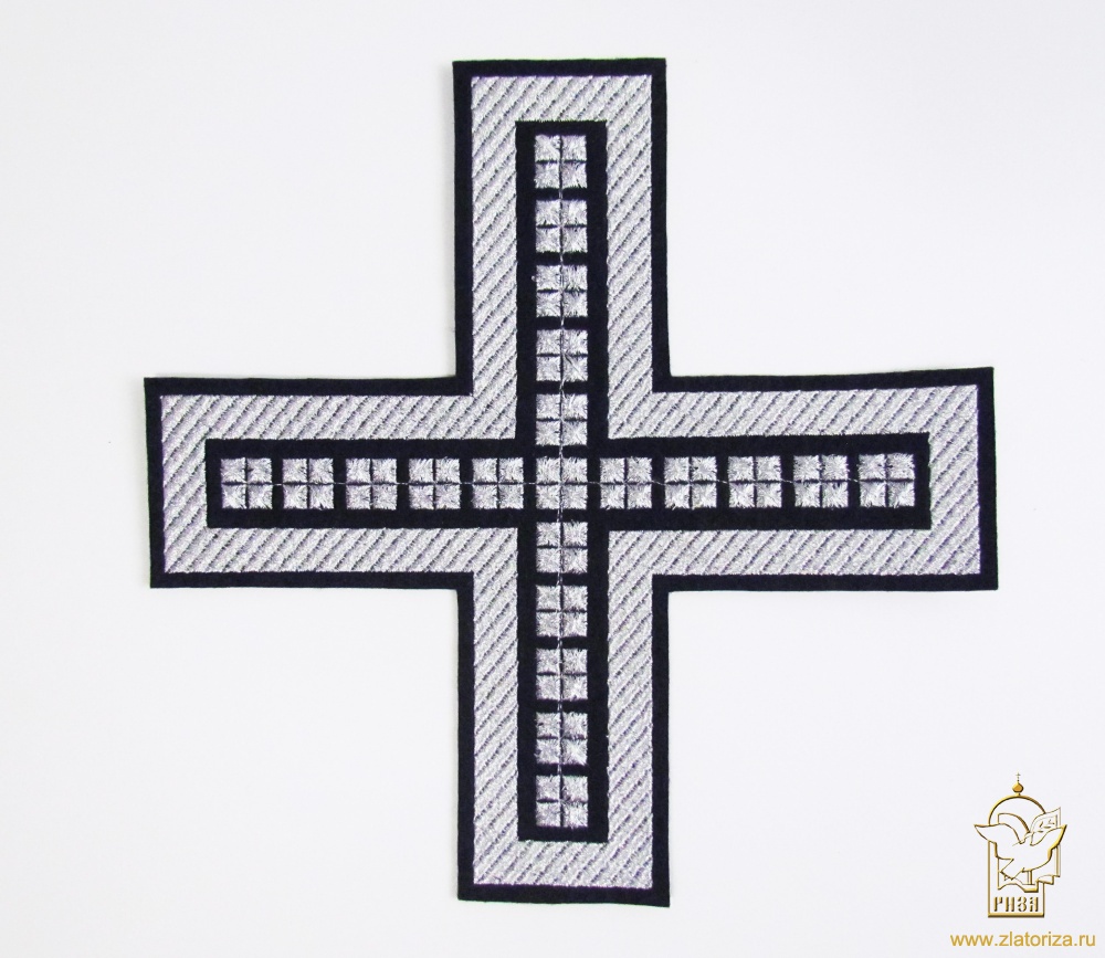 Крест П/Ж ПРЯМОЙ с кубиками, черный с серебром