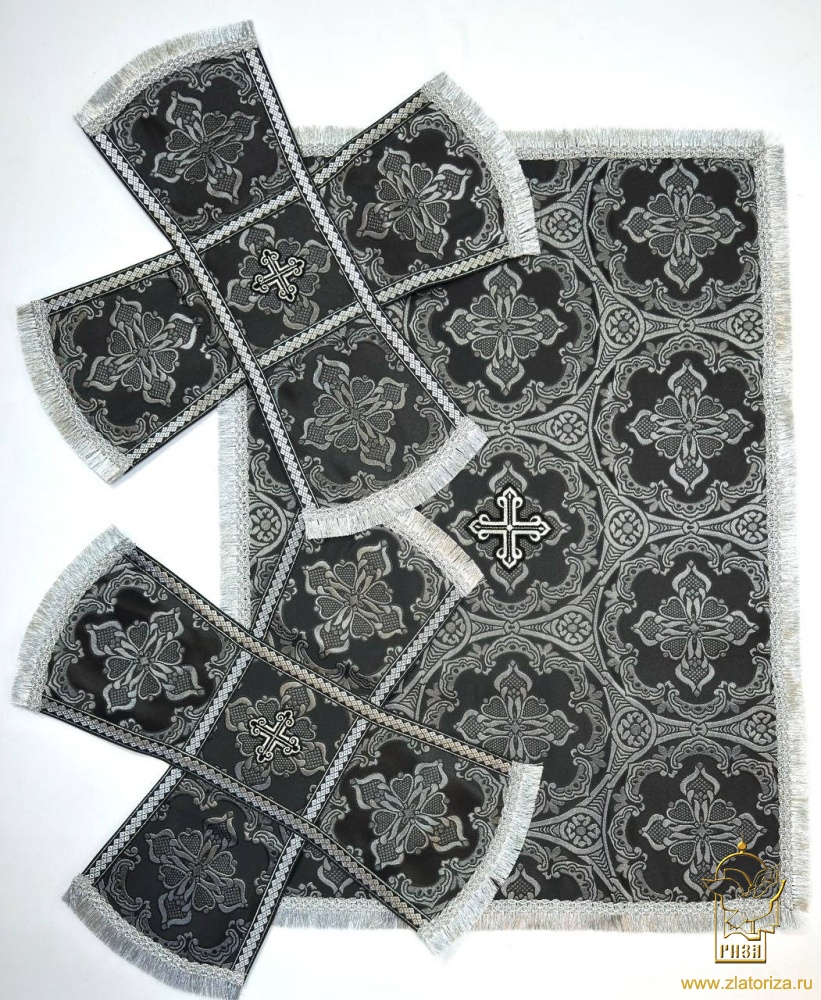 Покровцы парча, черные с серебром