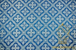 Шелк КАНОН, голубой с серебром, шир. 150 см, Рахманово